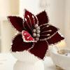 Simulation Artificial Flower 26cm Poinsettia Flower Xmas Tree Pendants  Christmas Celebration