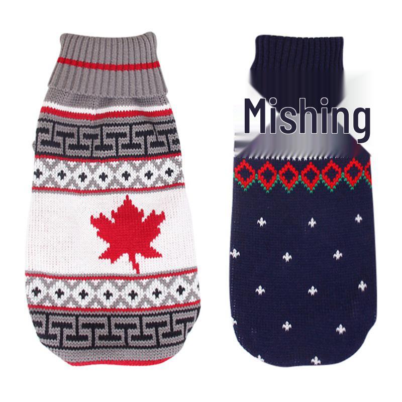 Festive Reindeer & Snowflake High Neck Sweater for Dogs & Cats