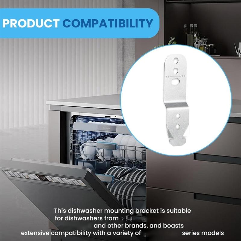 2Pieces Dishwasher Installation Clamp Replacement Set Universal Fit Mounting Brackets Suitable for Multiple Brands