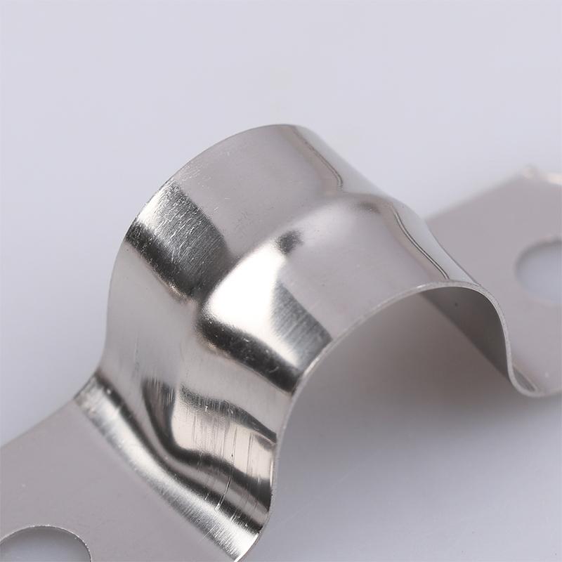 20Pcs M5-20 Rigid Pipe Strap Stainless Steel 2 Holes Cable U Bracket Pipe Clamp For Fixing Pipe Or Cable Horseback Saddle Clamp