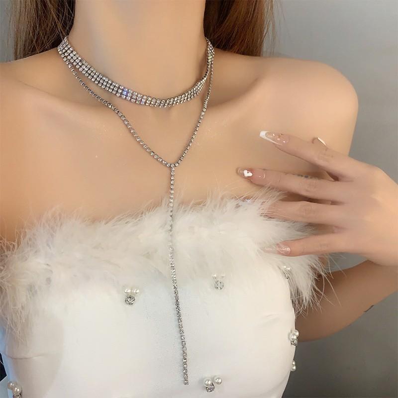 Rhinestone Choker Crystal Gem Luxury Chokers Collar Chocker Chunky Y Necklace Women Jewelry Accessories Gifts