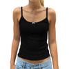 Women's Loose Casual Solid Color Waist Cinched Knitted Camisole Top  Knitted Camisole Top