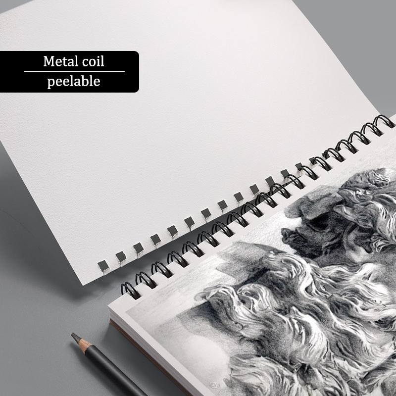 A4 8k 16k Sketchbook,Double Coil Drawing Book,Kraft Paper Cover Croquis Book,40sheets/Book,Thickened Base Plate,Art Supplies