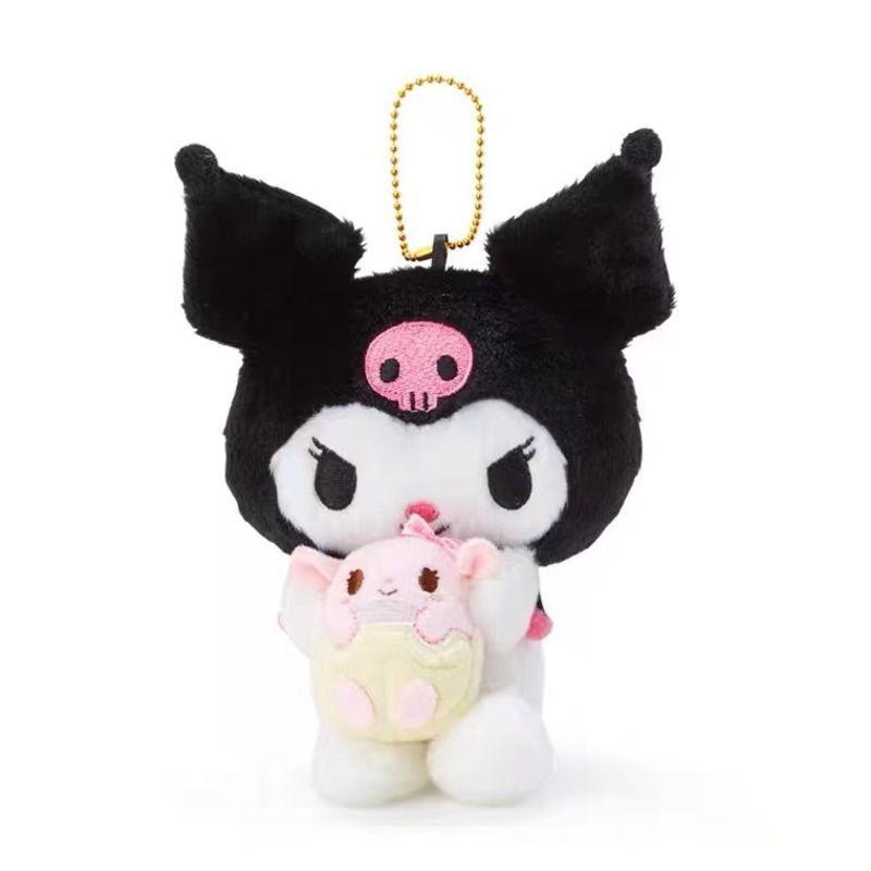 Peluche de Sanrio Kuromi Muñeco Relleno Figura Llavero Colgante Suave Apachurrable Regalo Para Niños