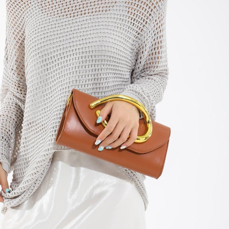 Foreign trade bags women's grab bags new 2025 European and American fashion niche single shoulder crossbody metal dinner bag tide