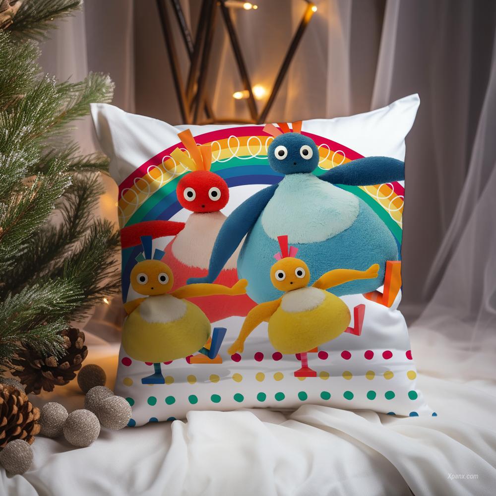 

cute t-Twirlywoos Cushion Cover Premium Comfort Reversible Pillow Cove -Two in One Design for Any Room & Car Interior 18x18Inch