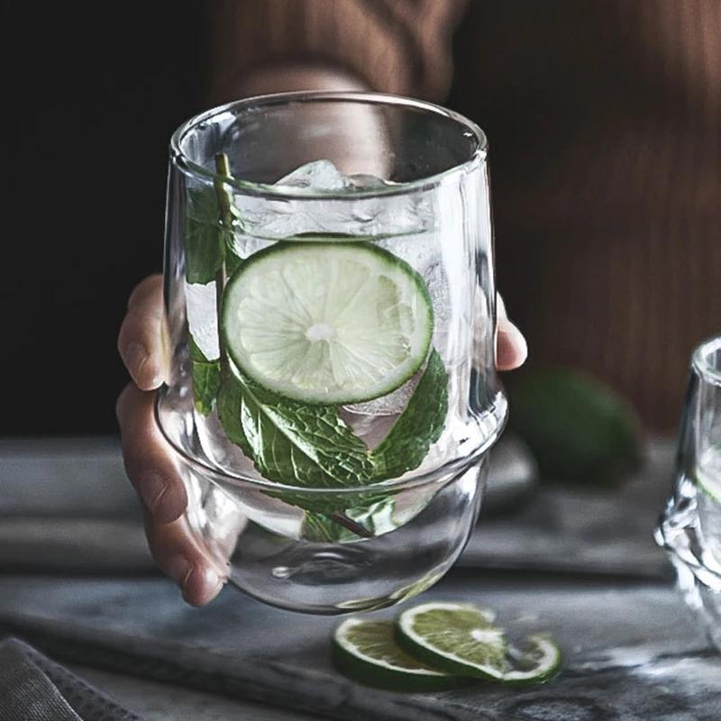 200/350ml Hrnek s dvojitou stěnou ve tvaru Saturnu Žáruvzdorné sklo Espresso Kávový hrnek Snídaňové mléko Jogurt Ovesná kaše Dezertní pohár