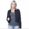 2024 Women's European Style Blue Denim Slimming Lapel Jacket - Single-Breasted, Solid Color, Street Fashion, Little Fragrance Cotton Jacket