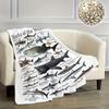 [1pc Educational Blanket] 1pc Hypoallergenic Educational Flannel Blanket - Sharks of the World | Durable, Tear-Resistant, Coasta