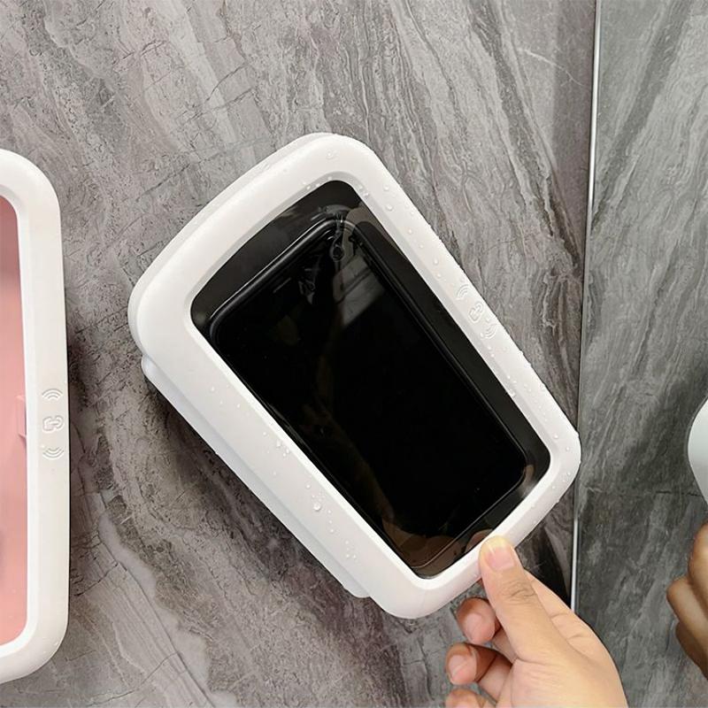Rotatable Waterproof Wall-Mounted Mobile Phone Box Protective Cover Touch Screen Mobile Phone Holder Bathroom Sealed Storage