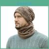 Conjunto de Chapéu e Cachecol de Tricô Duas Peças Inverno Quente Com Forro Extra Para Homens e Mulheres