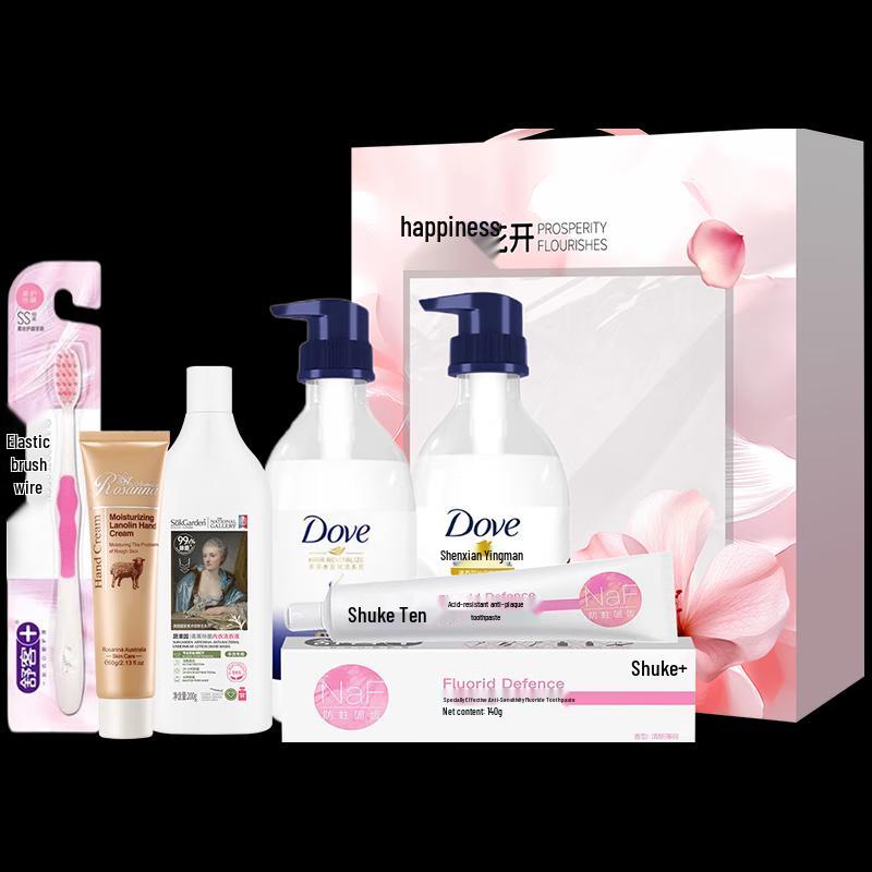 Dove Happy Blooming 6-Piece Wash & Care Gift Set