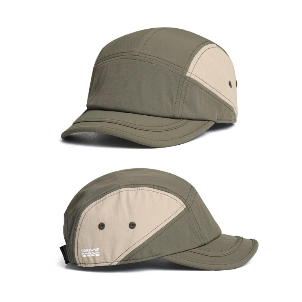 Short Brim 5 Panel Baseball Cap, Mesh Quick-Dry Color Block Plain Hat for Men Women Retro Running Outdoor Casual Headwear