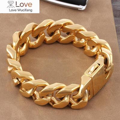 Hochwertige Luxus 18 Karat Dubai vergoldete Armbänder für Männer und Frauen Modeschmuck Herrenarmband