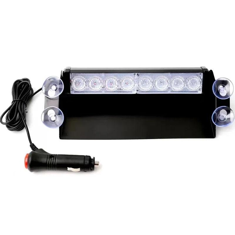 12V Car Strobe Light Flasher Vehicle Windshield Day Running Flashing 8LED Warning Signal Lamp Red Blue Police Emergency Lights