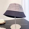 Minimalist Plaid Splicing Fashion Fisherman Hat Children's Autumn New Elegant Versatile Basin Hat Sunscreen Shade Cloth Hat Tide