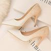 Wind Women's Shoes High Heels Shallow Mouth Pointed Gradual Change Sequins Sexy Thin Nightclub High Heels Single Shoes
