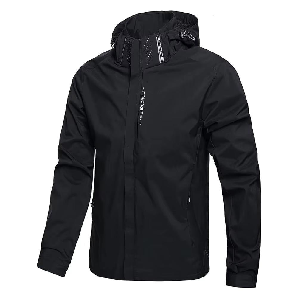 Spring and Autumn Men's Waterproof Rain Jacket Lightweight Outer Hooded Outdoor Raincoat Hiking Windproof Jacket Climbing Outdoor Jackets