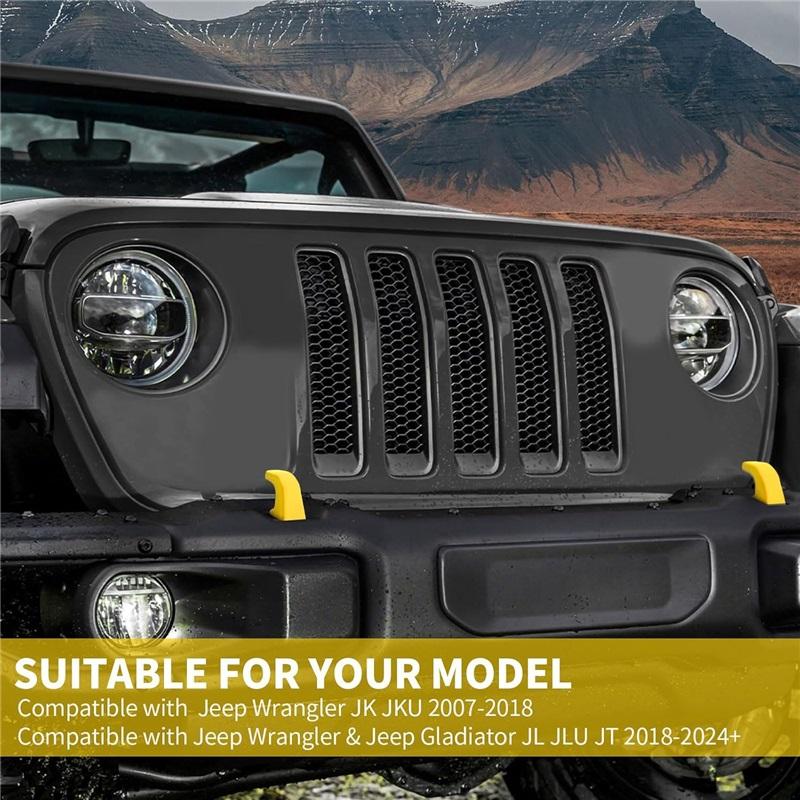 2Pcs Tow Hook Cover Protector Sleeve for Jeep Wrangler JK JL JT 07-23 Front Bumper Buffer Block