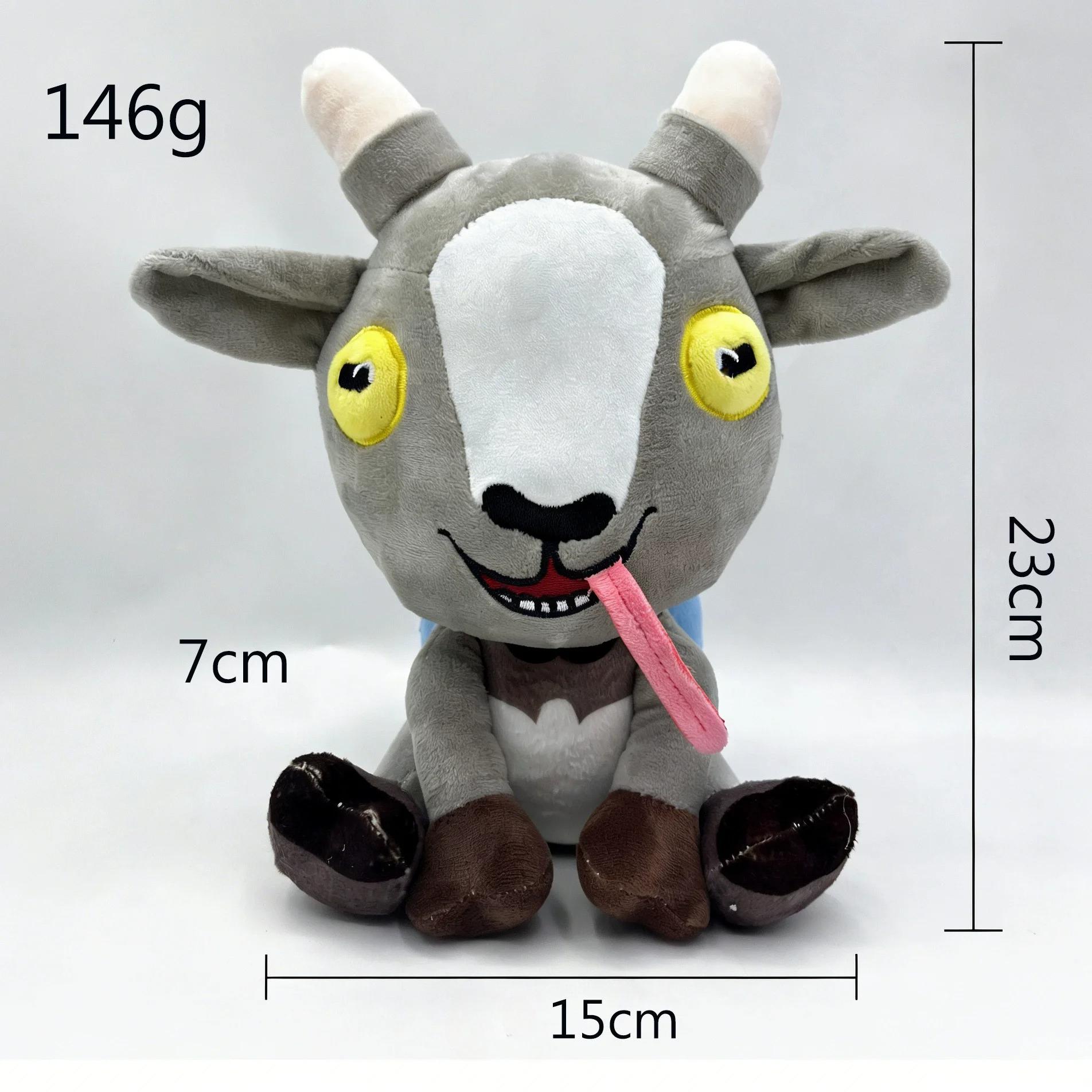 Graues Ziegen-Simulator Plüschtier Weiches Kuscheltier Lustige Spielwaren Niedrige Puppe Geschenk für Kinder Gamer Heimdeko