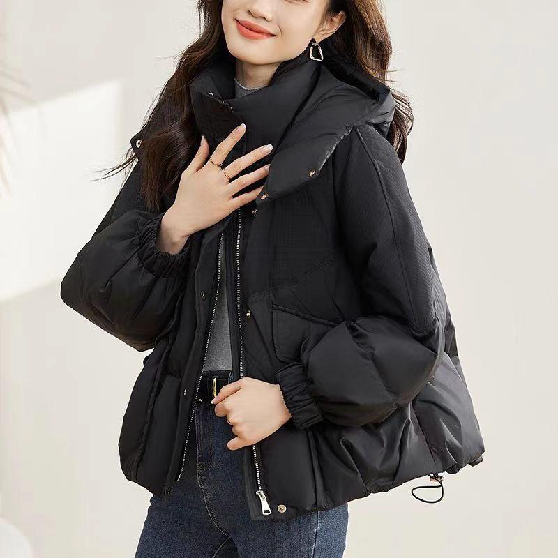 Thickened Hooded Short Loose Cotton Jacket for Winter Warmth and Comfortable Coat