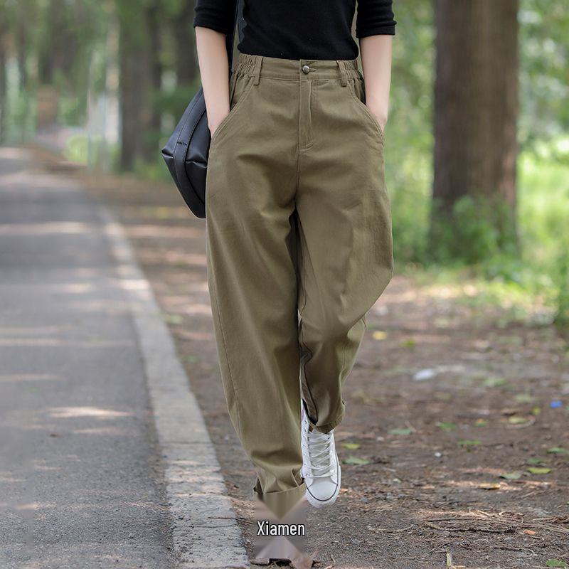

Women s 2025 High Waist Slimming Harem Pants, Solid Color Casual Carrot Cargo Style 2XL for 120-130 jin