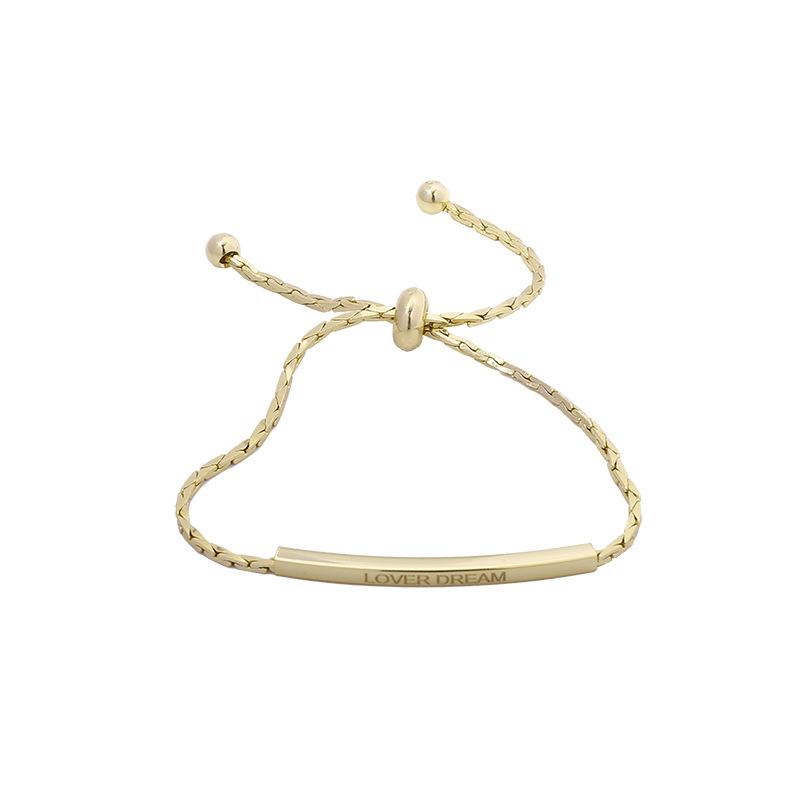 Vintage Gold Letter Bracelet For Women Minimalist Summer Jewelry Simple Elegant Friend Gift Boho Chic
