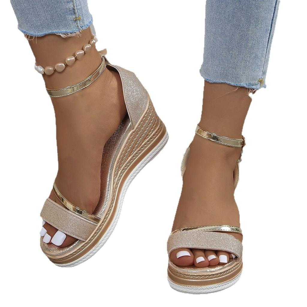 Fashion Shoes for Women Summer Fashion Peep Toe Platform Wedges Buckle Strap Plus Size 36-43 Casual Women Sandals Footwear