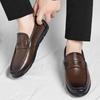 Fashion Male Moccasins Pointed Toe Loafers Stylish Men's Casual Leather Shoes Handmade Business Shoes Comfortable Man Walking Footwear
