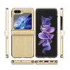 Lychee Leather Phone Case for Samsung Galaxy Z Flip5 Flip4 Flip3 Luxury Plating Shockproof Back Protection Cover