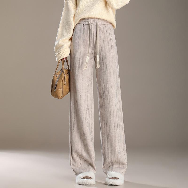 

Чернильные полосатые брюки широкие женские тай-дай драпировка осень и зима новые прямые и тонкие повседневные длинные брюки тренд 31