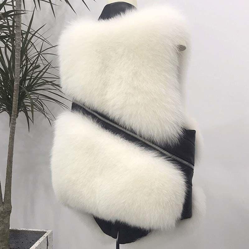 Autumn and Winter Fur Coat Women's Vest Short Clothing Patchwork Slim Versatile