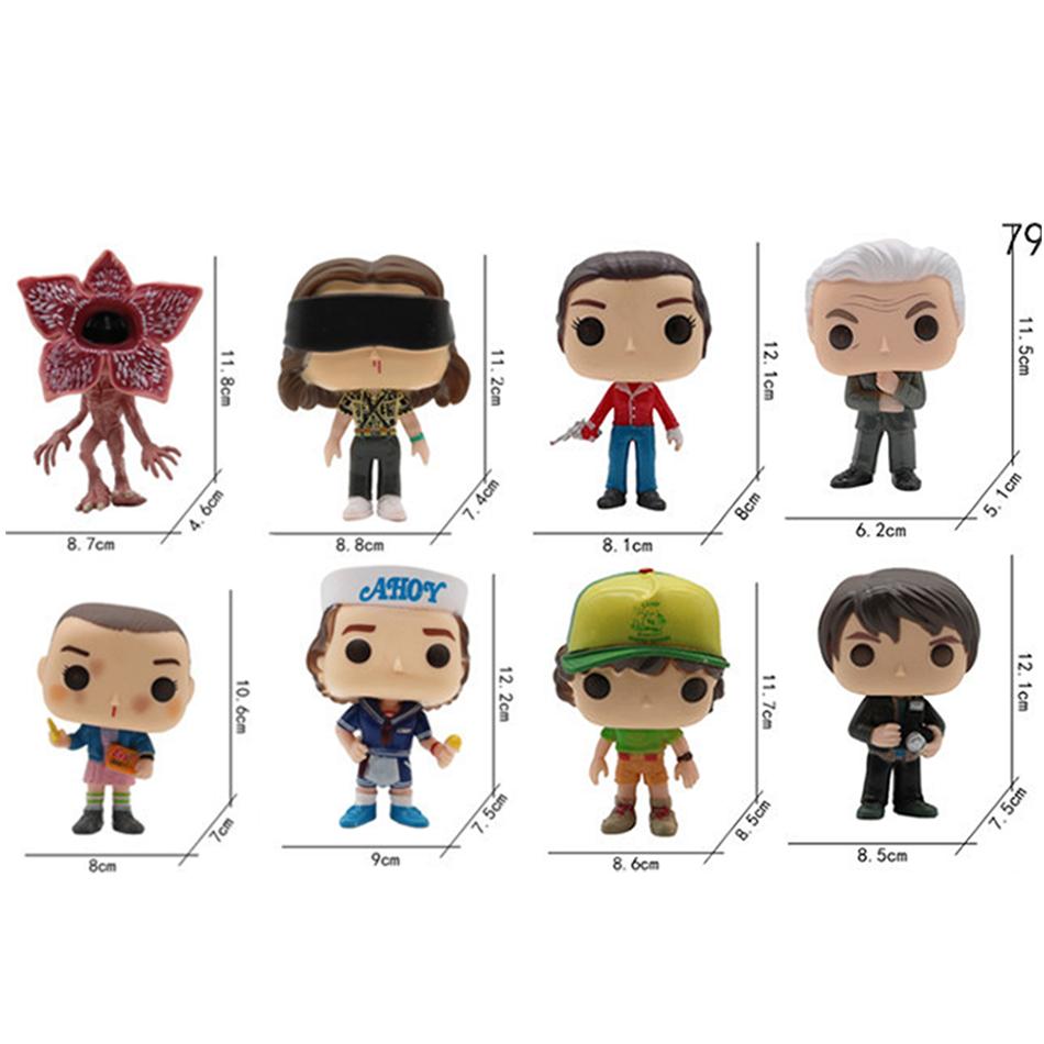 8pcs Strangers Things Figure Eleven/Steve/Dustin/Hopper Action Cosplay Vinyl Figures Toy NewYear ornament collection gift Articulated Poseable