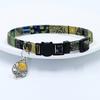 Vintage Pet Collar Boho Adjustable Nylon Dog Collar with Bead Pendant for Small Medium Large Dogs Cats