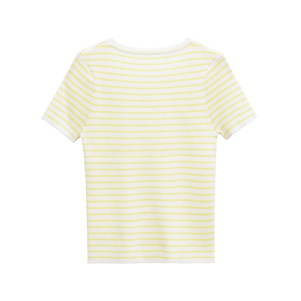 Spring 2025 Women's European American Striped Slim Fit Knit Top