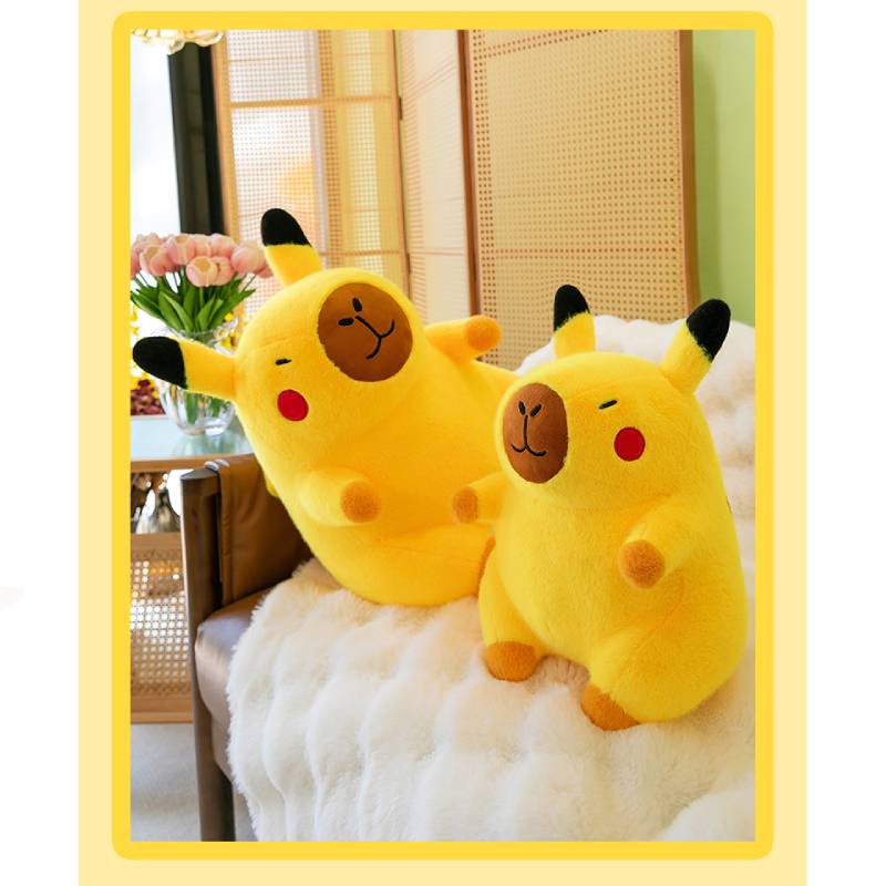 Capybara Plush Pikachu Toy Cute Cartoon Throw Pillow Cushion Doll Gift