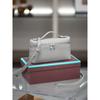19cm Top Grain Leather Crossbody Bag Small Box Cosmetic Gold Clasp