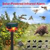 Solar Outdoors Motion Sensor Alarm with 13 Sounds Strobe Lights Support Recording Animals Repelling Device