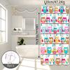 Cute Owl Shower Curtain Colorful Cartoon Owls Bathroom Decor Waterproof Bath Curtain Fun Animal Print Shower Curtains for Kids