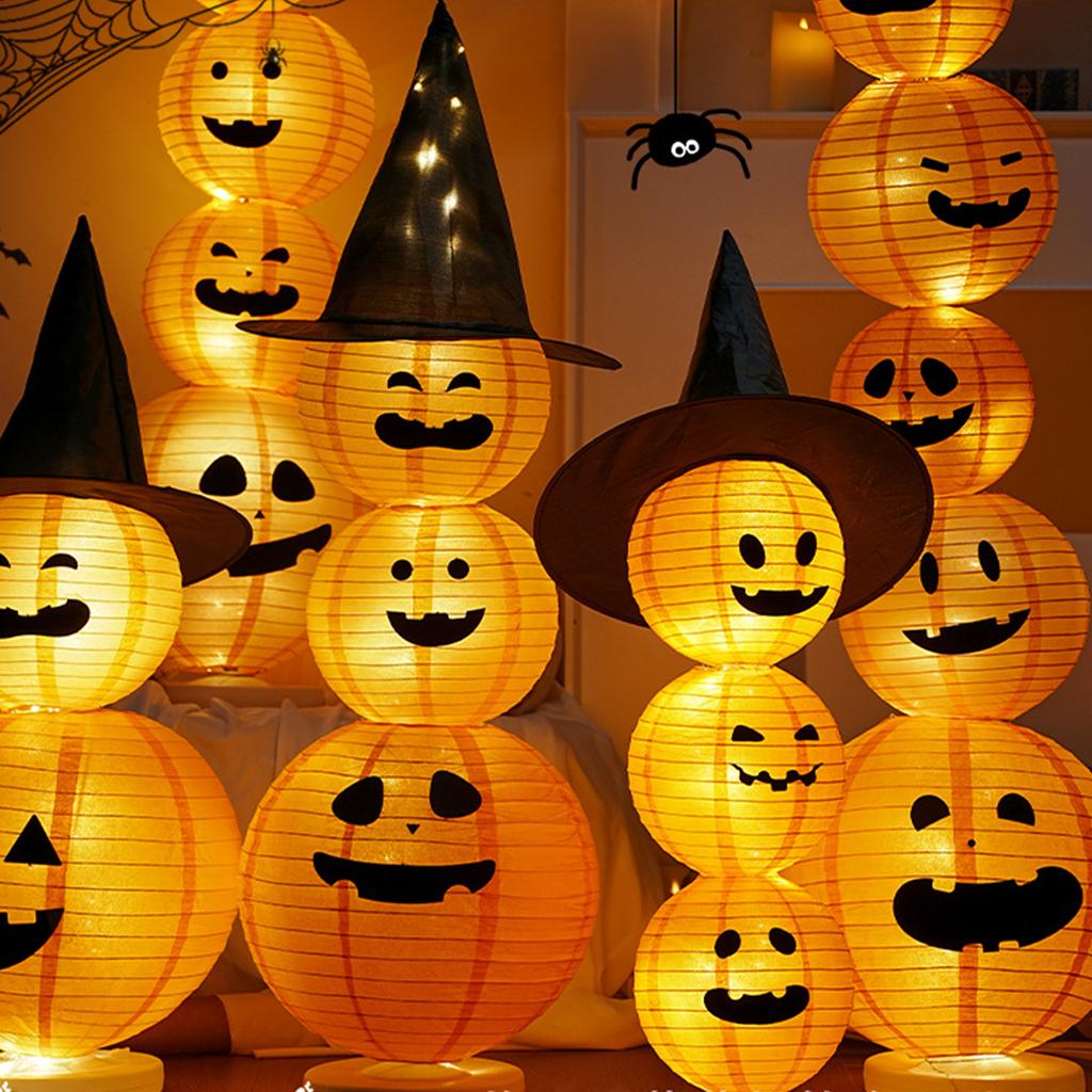 Halloween Decorative Pumpkin Lantern with Light LED Pumpkin Lantern Halloween Pumpkin Light for Indoor Outdoor Home Party Yard