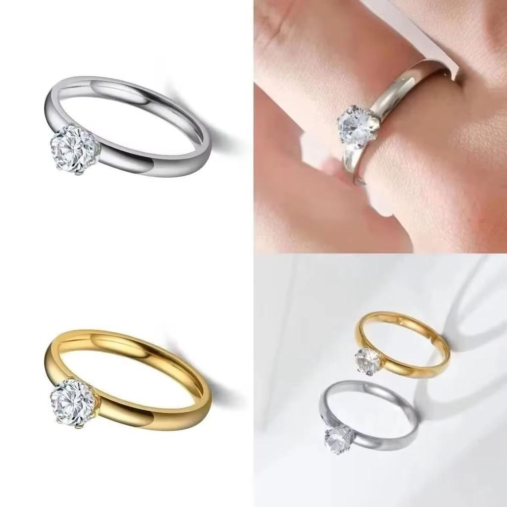 Unisex Luxus Edelstahl Zirkonia Ring Klassischer Ehering - Hochzeits- und Verlobungsring für Männer und Frauen