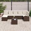 Garden Sofa Set with Cushions 8 pcs Brown Poly Rattan