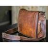 Goat Leather Bag Genuine Messenger Laptop Men's Satchel Real Brown Briefcase New
