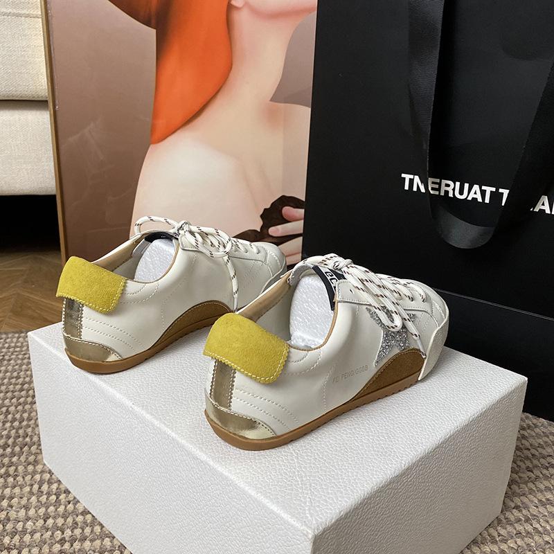 The Same Spot Leather Star Small Dirty Shoes Women's Niche Design Old Versatile Sports Casual Little White Shoes Women's Board Shoes