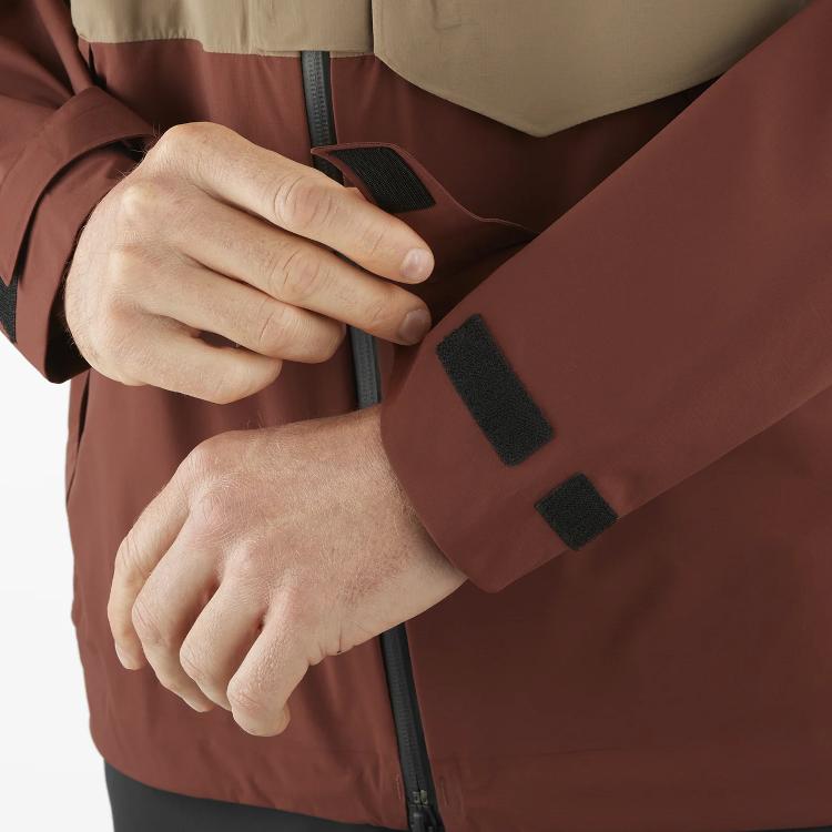 Salomon Outerpath Pro 2.5L Color Block Comfortable Breathable Waterproof Windproof Soft Shell Hooded Running Jacket Men jackets Rum-Grape LC2309600