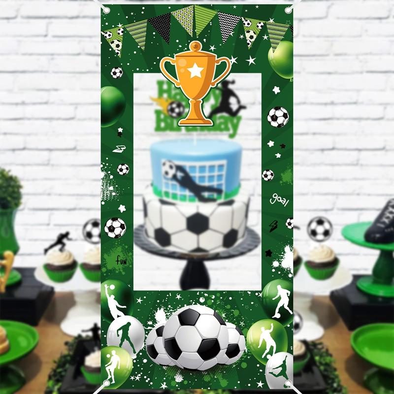 Football Theme Birthday Photo Frame Background Cloth Soccer Sport Birthday Party Decoration Kids Party Supplies Photo Props
