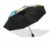 1pc Butterfly Pattern Automatic Open/close Umbrella, 8-Rib Sturdy Structure, Artistic Pattern, Compact Design, Fashion Lovers L042