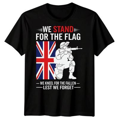 We Stand For The Flag Lest We Forget British Military Remembrance Mens T-Shirt