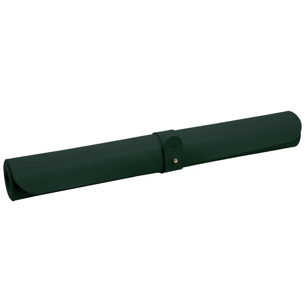 Multifunctional Table Mat Soft Waterproof and OilProof Leather Writing Desk Mouse Pad(Black Green )