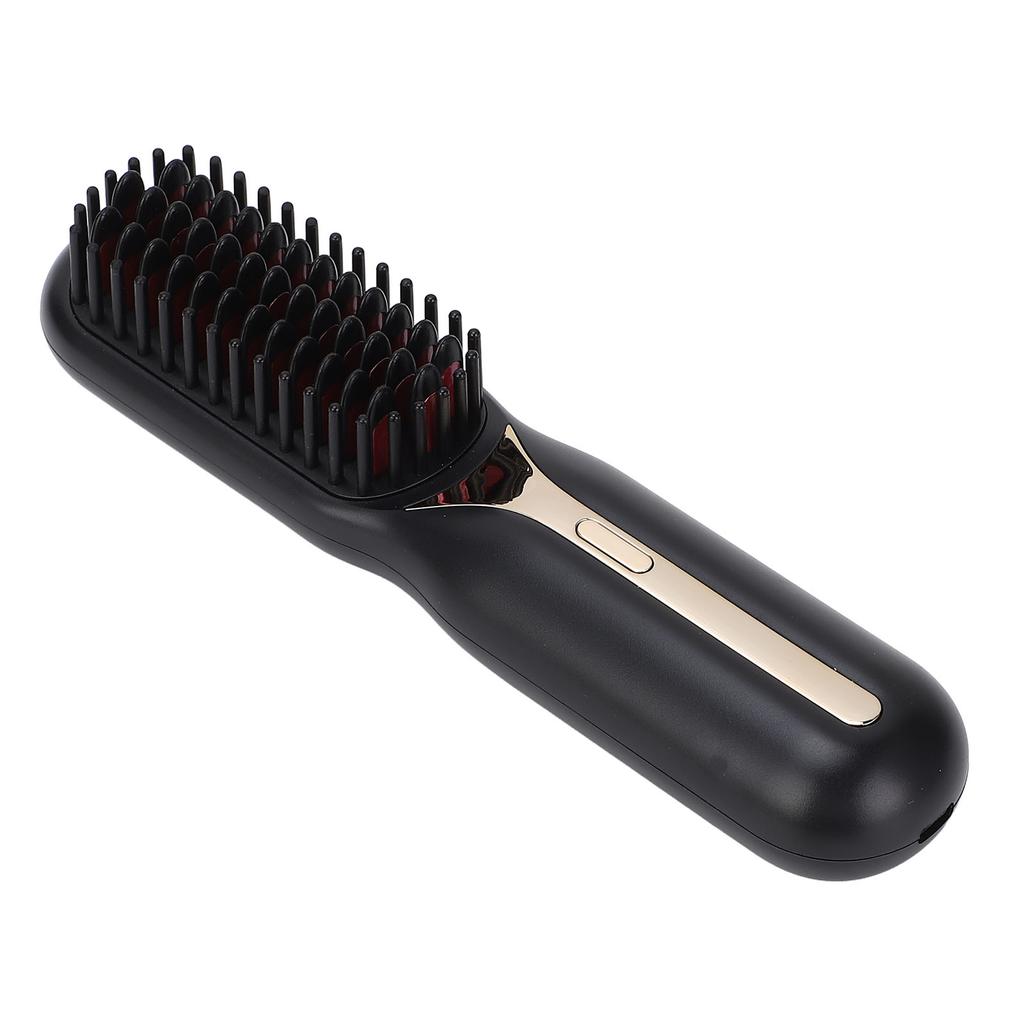 Hair Straightener Brush Negative Ion Curling Straightening Ion Dual Use Electric Hair Styling Comb for Home Black